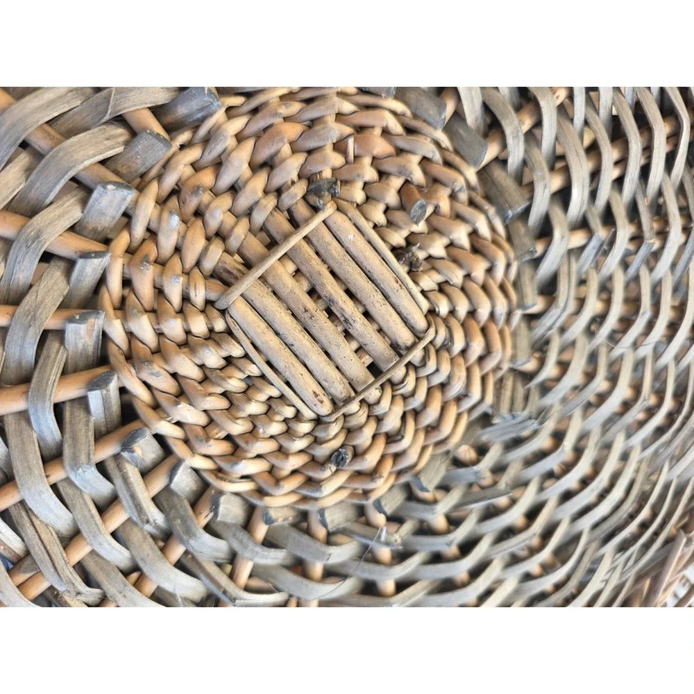 Set of 5 Woven Wicker Charger Plates Wall Basket Decor Gray Brown 12.5 Inch